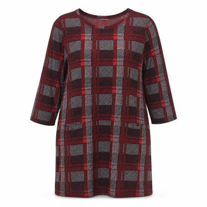 Tu Womens Grey Check  A-Line  Size 14