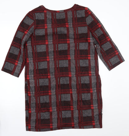 Tu Womens Grey Check  A-Line  Size 14