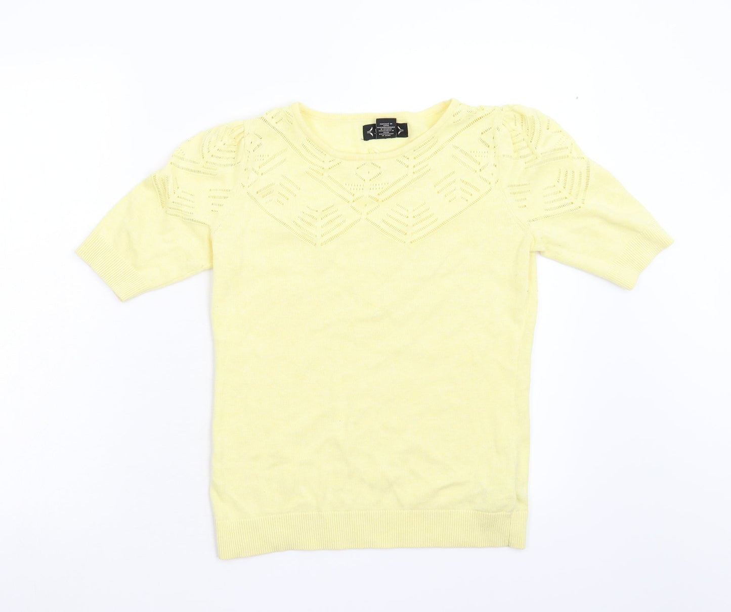 Manette Womens Yellow  Knit Pullover Jumper Size XS