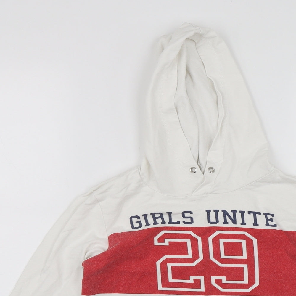 H&M Girls White   Pullover Hoodie Size 9-10 Years  - Girls Unite New York
