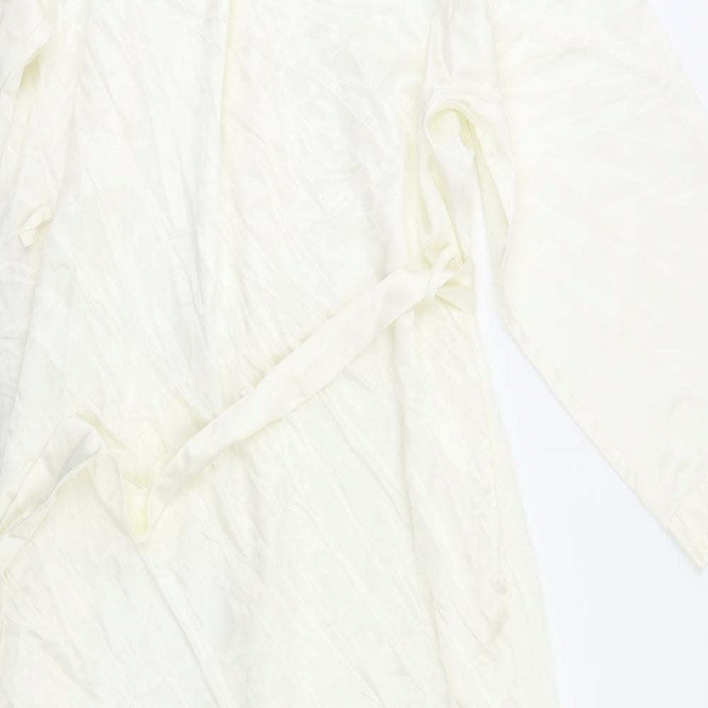 M&S Womens Ivory   Kimono Pyjama Top Size 12