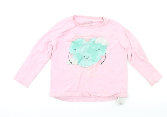 Primark Girls Pink Solid  Top Pyjama Top Size 3-4 Years