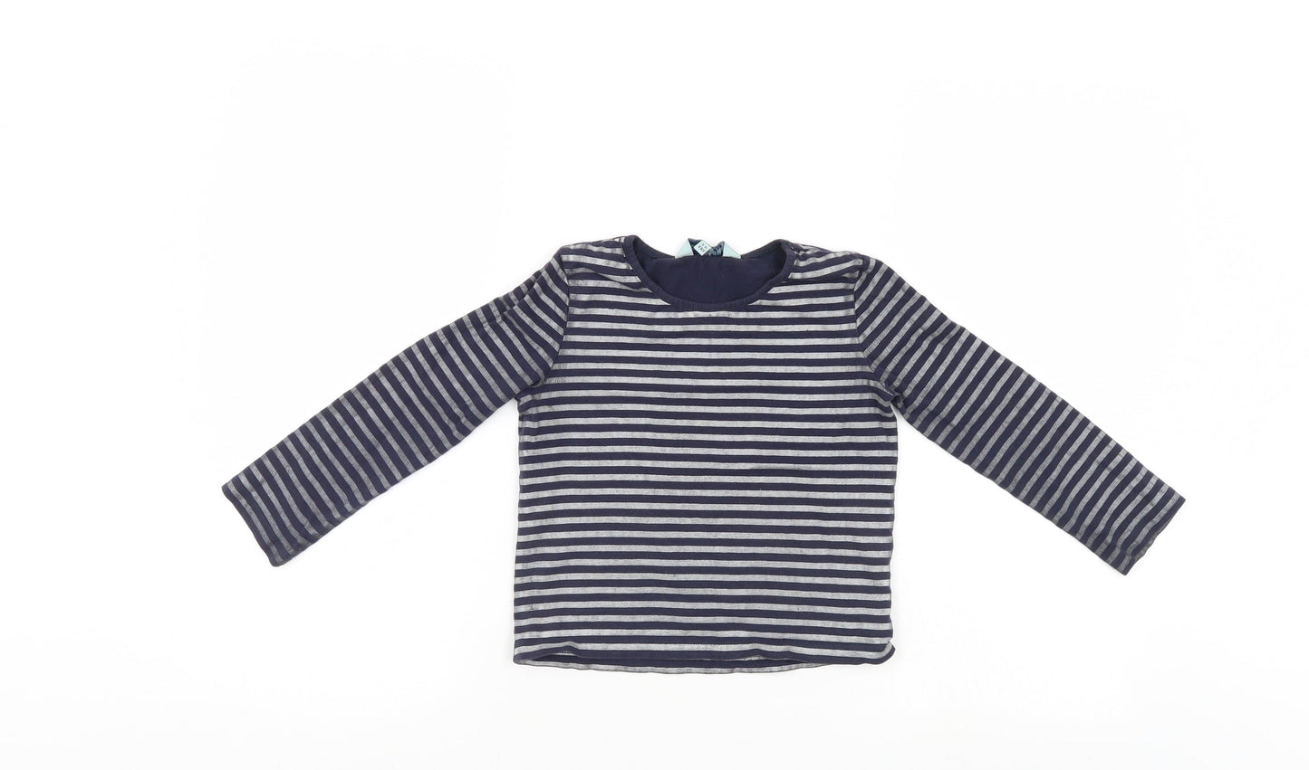 Dickins & Jones Boys Blue Striped  Pullover Jumper Size 5-6 Years