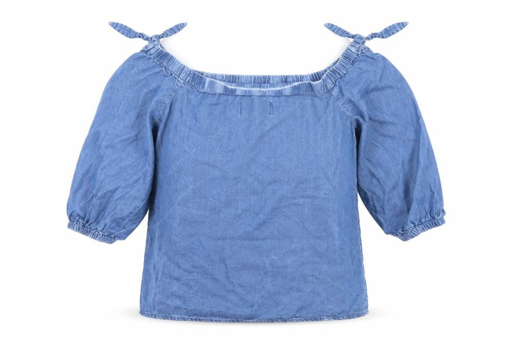 New Look Womens Blue  Denim Basic Blouse Size 6