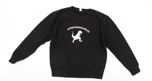 Just Hoods Womens Black   Pullover Sweatshirt Size L