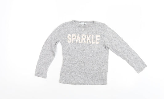 Priark Girls Grey   Pullover Jumper Size 6-7 Years