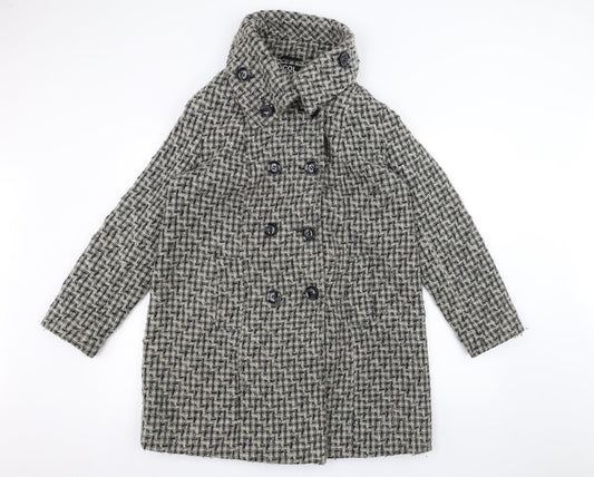 debinhams Womens Grey   Pea Coat Coat Size L