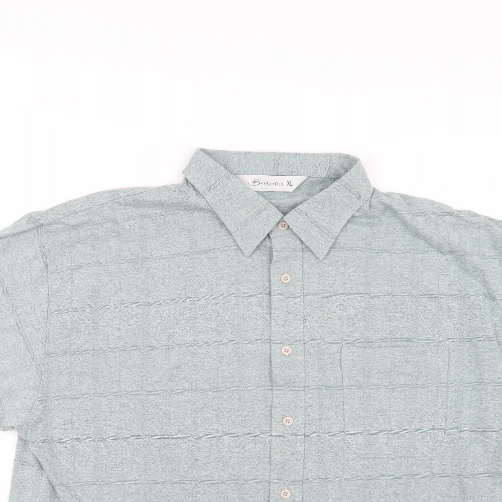Berkertex Mens Green    Button-Up Size XL