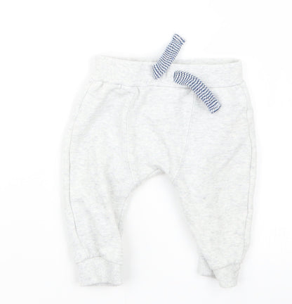 Additional front view of F&F boys’ grey jogger trousers, size 3-6, months