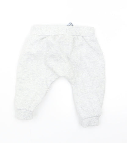 Back view of F&F boys’ grey jogger trousers, size 3-6, months