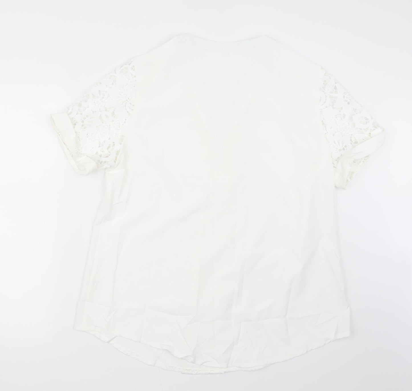 Preworn Womens White   Basic Blouse Size XL