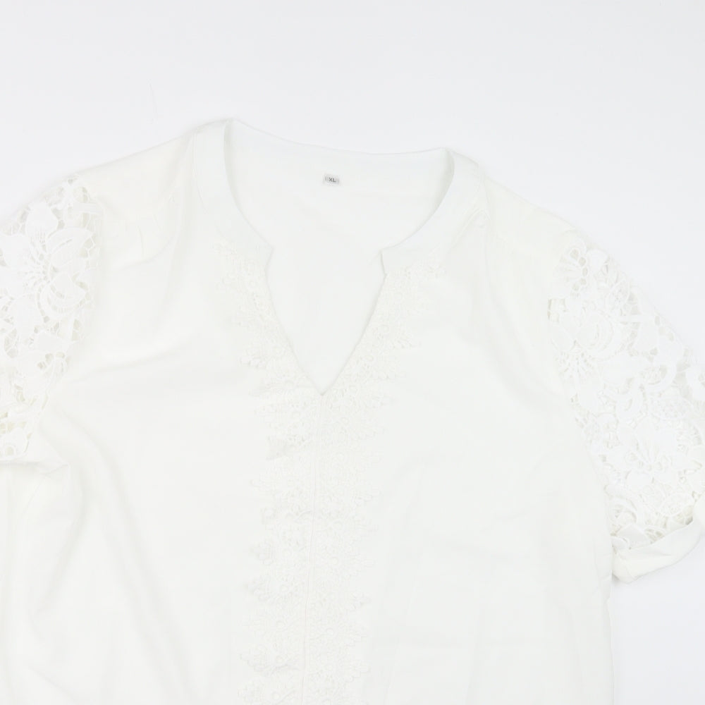 Preworn Womens White   Basic Blouse Size XL