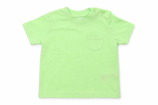 Front view of F&F Baby Green Jersey Basic T-Shirt, size 0-3, Months