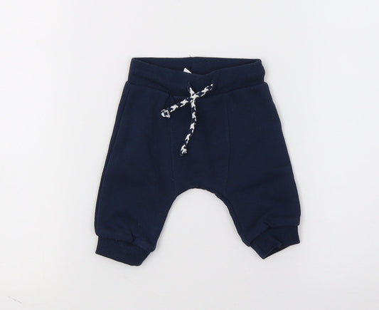 F&F Baby Blue  Jersey Jogger Trousers Size 0-3 Months