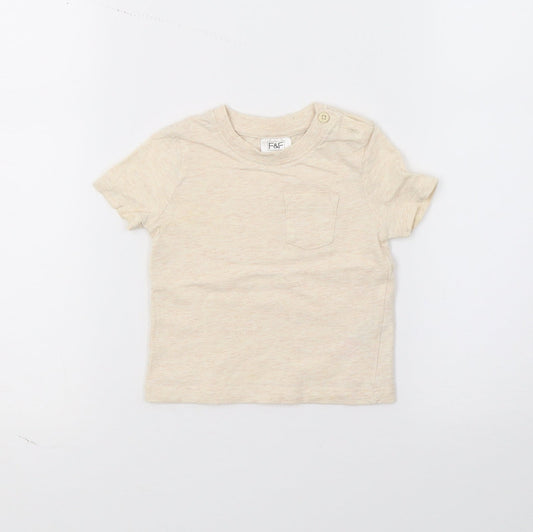 F&F Baby Beige  Jersey Basic T-Shirt Size 0-3 Months