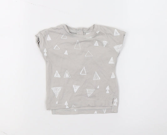 NEXT Baby Grey Geometric Jersey Basic T-Shirt Size 0-3 Months