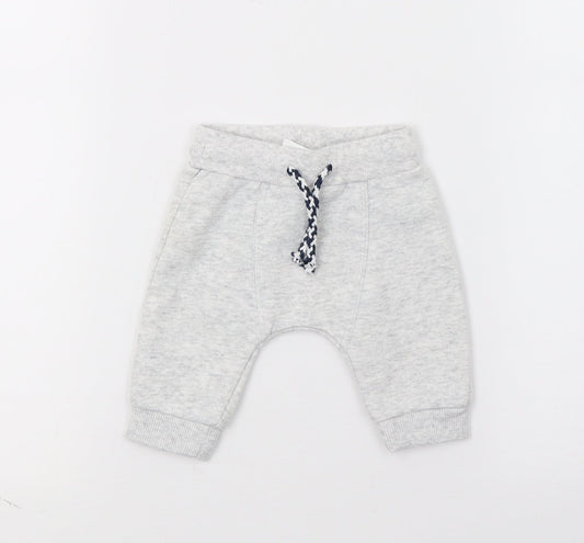 F&F Boys Grey  Jersey Jogger Trousers Size 0-3 Months