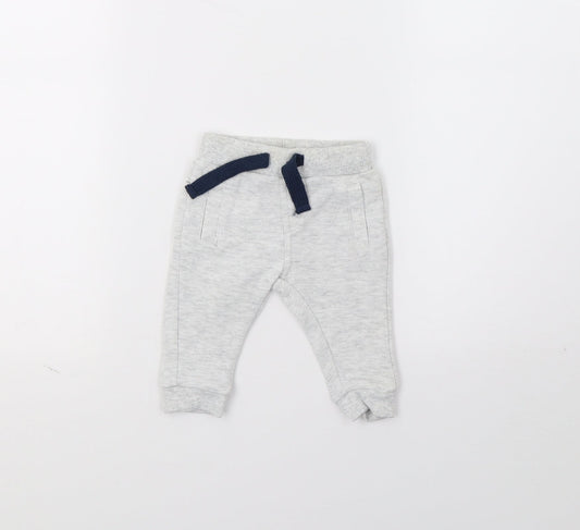 F&F Baby Grey  Jersey Jogger Trousers Size 0-3 Months