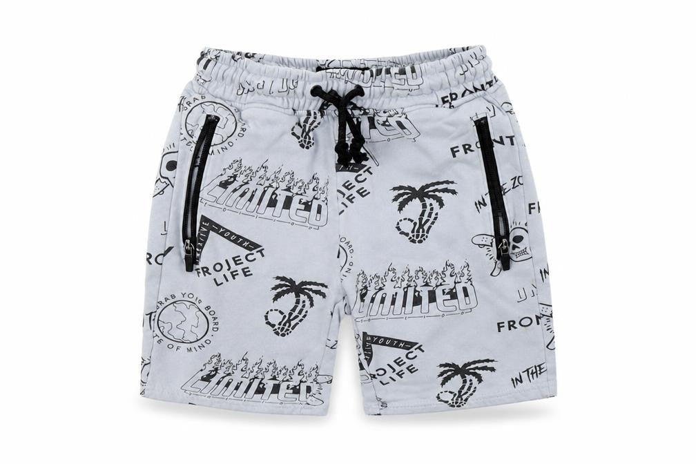 Nect Boys Blue Geometric Jersey Sweat Shorts Size 7 Years