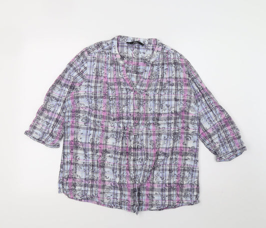 BM Womens Multicoloured Check  Top Pyjama Top Size 16