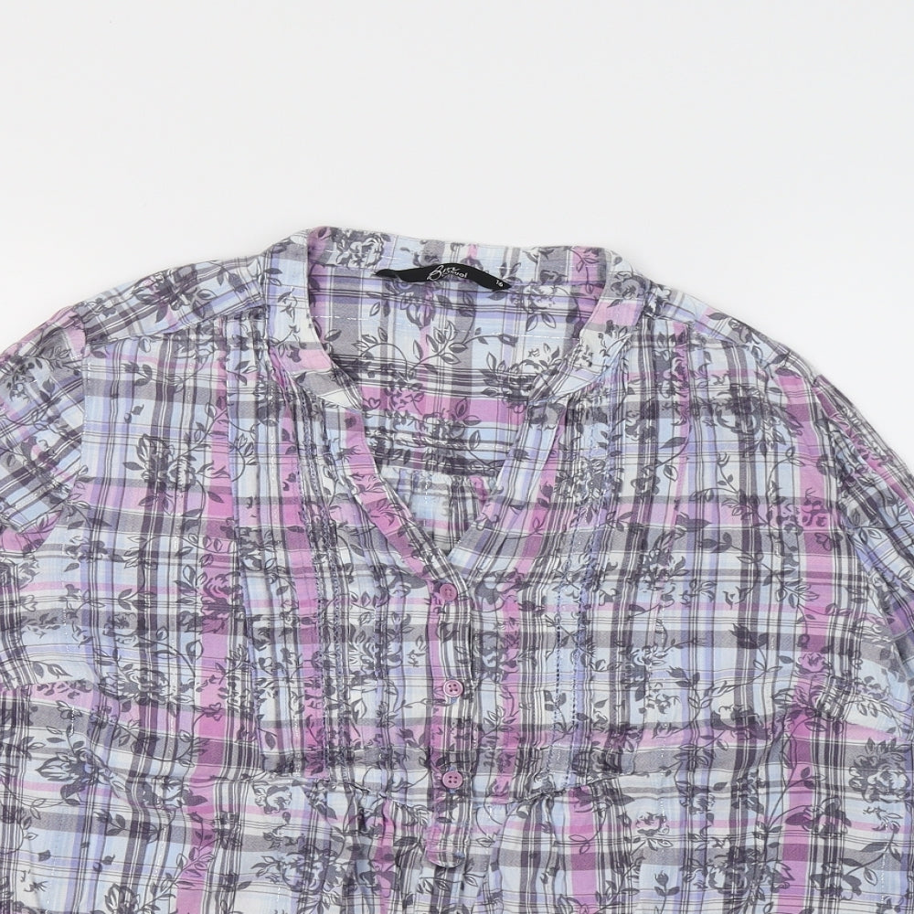BM Womens Multicoloured Check  Top Pyjama Top Size 16