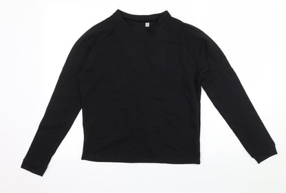 Additional front view of ASOS women’s black jersey basic t-shirt, size UK 10