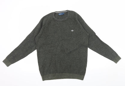Additional front view of Easy men’s green knit jumper, size S