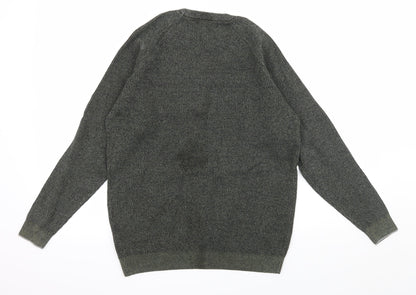 Back view of Easy men’s green knit jumper, size S