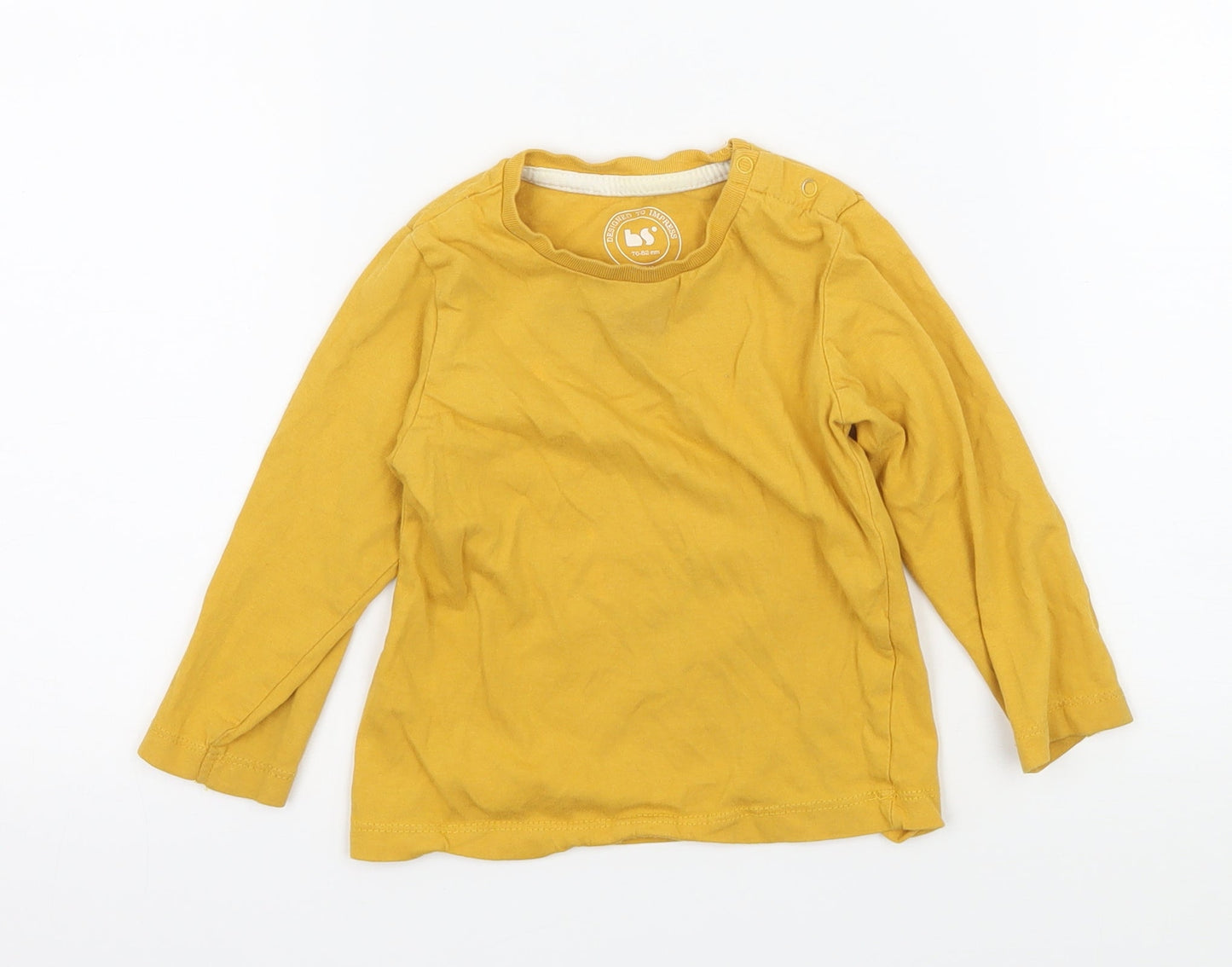 BS Boys Yellow  Jersey Basic T-Shirt Size 9-12 Months
