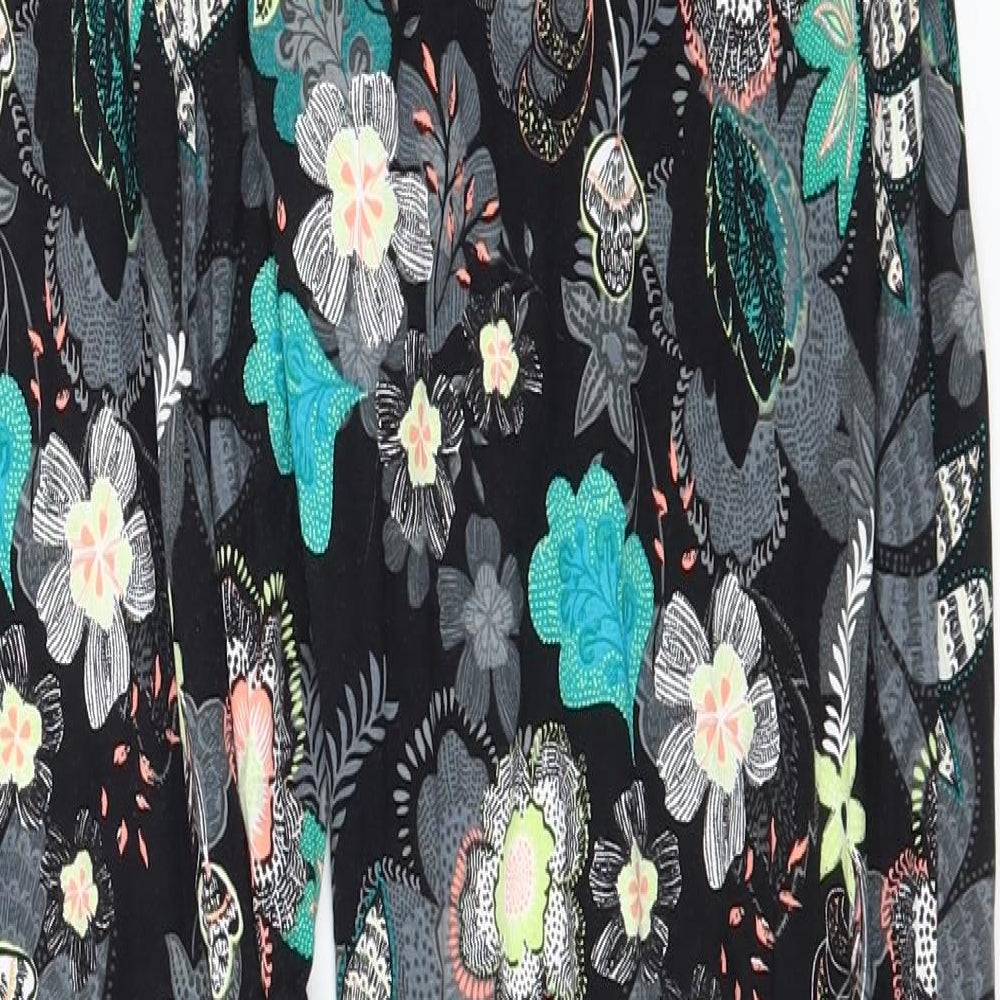 George Womens Black Floral Jersey Trousers  Size 36 in L29 in
