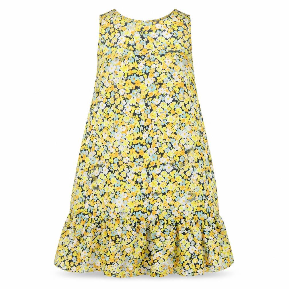 Boohoo Womens Yellow Floral  A-Line  Size 10