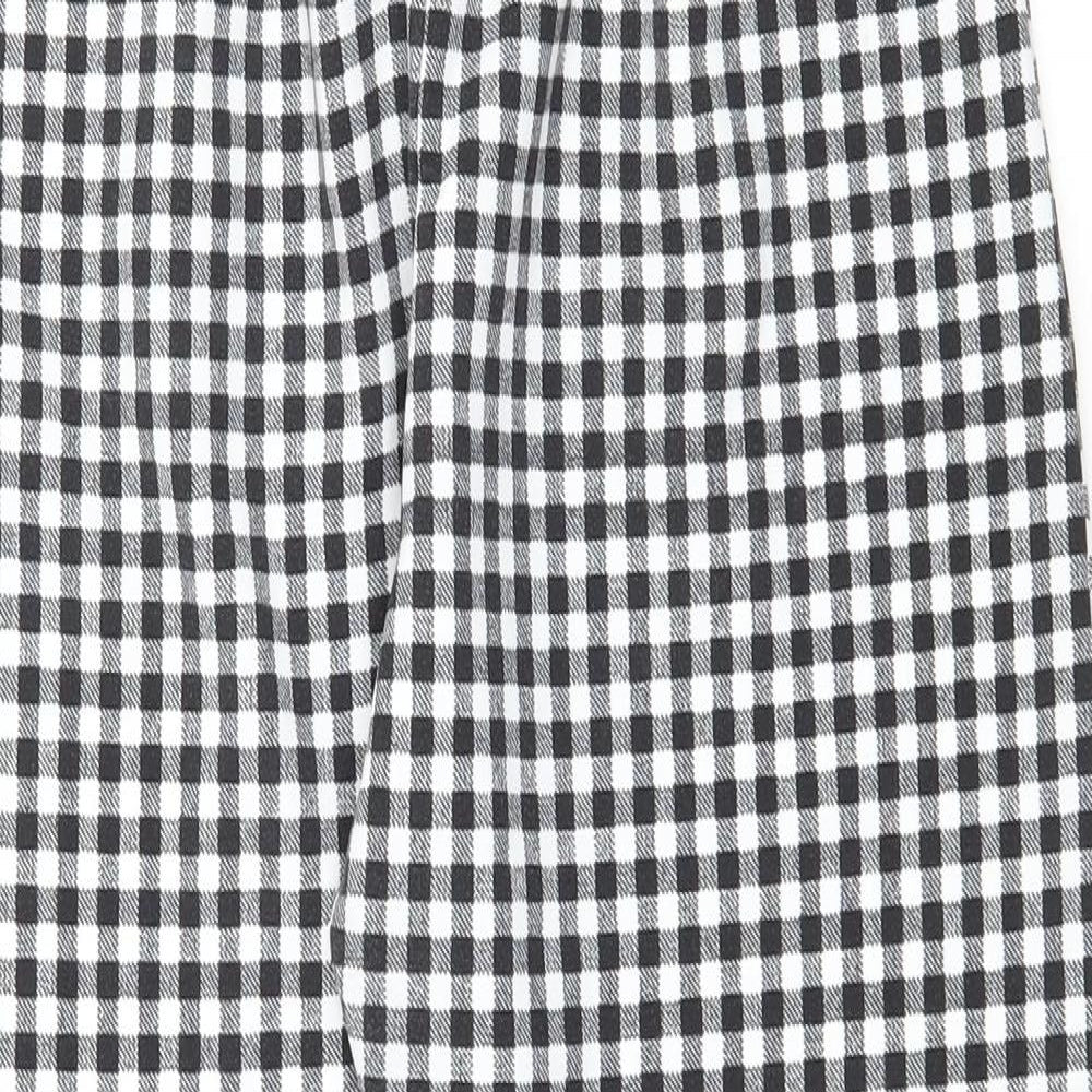 PRETTYLITTLETHING Womens Grey Check  Trousers  Size 8 L22 in