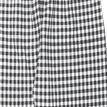 PRETTYLITTLETHING Womens Grey Check  Trousers  Size 8 L22 in