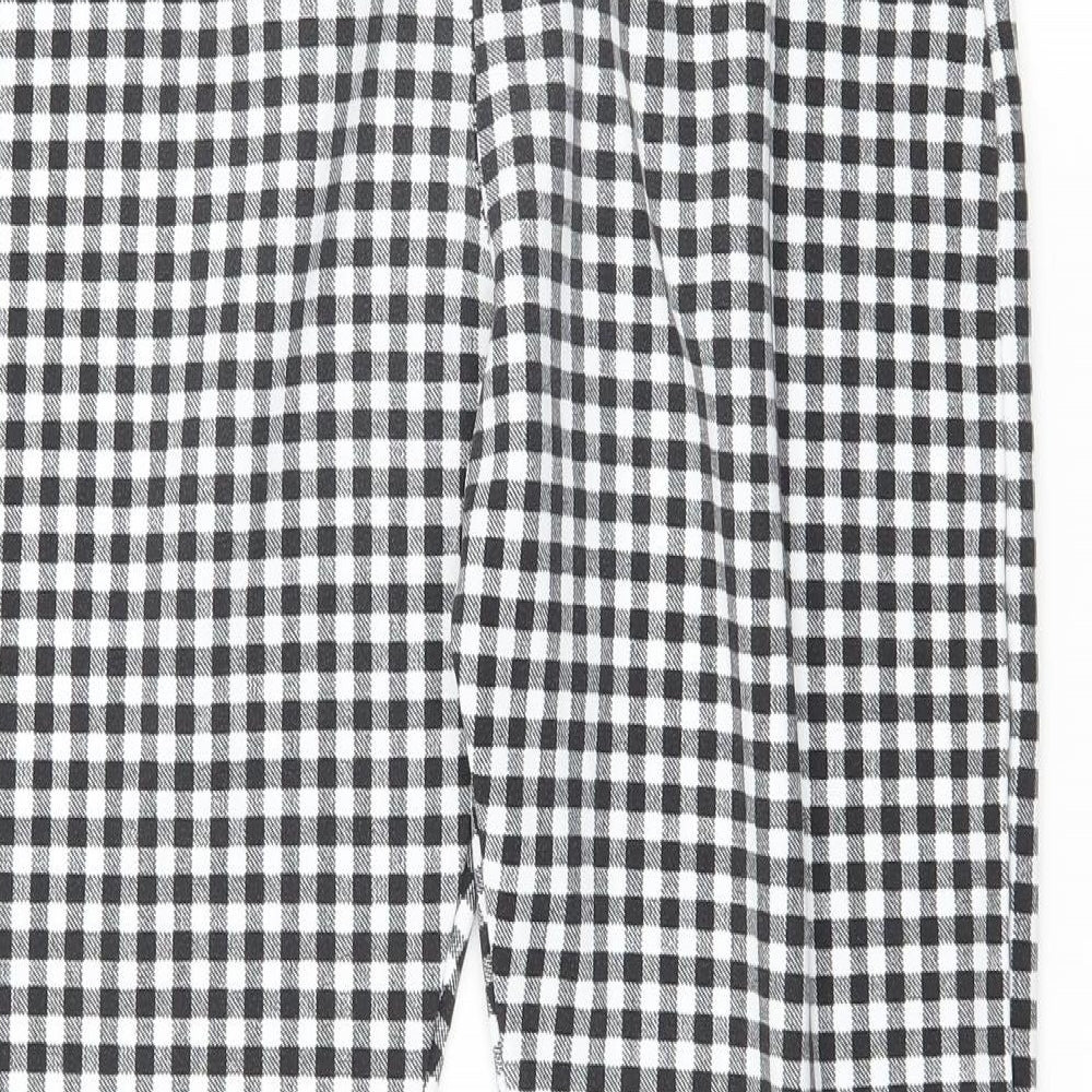 PRETTYLITTLETHING Womens Grey Check  Trousers  Size 8 L22 in