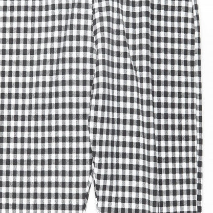 PRETTYLITTLETHING Womens Grey Check  Trousers  Size 8 L22 in