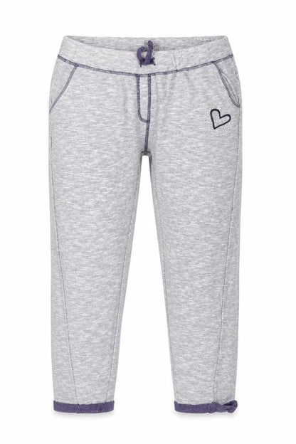 F&F Girls Grey Solid Jersey Capri Pyjama Pants Size 8-9 Years