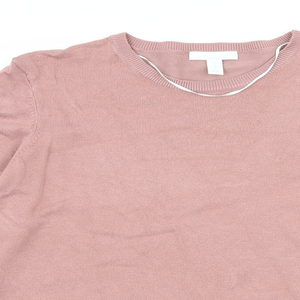 H&M Womens Pink  Knit Pullover Jumper Size M