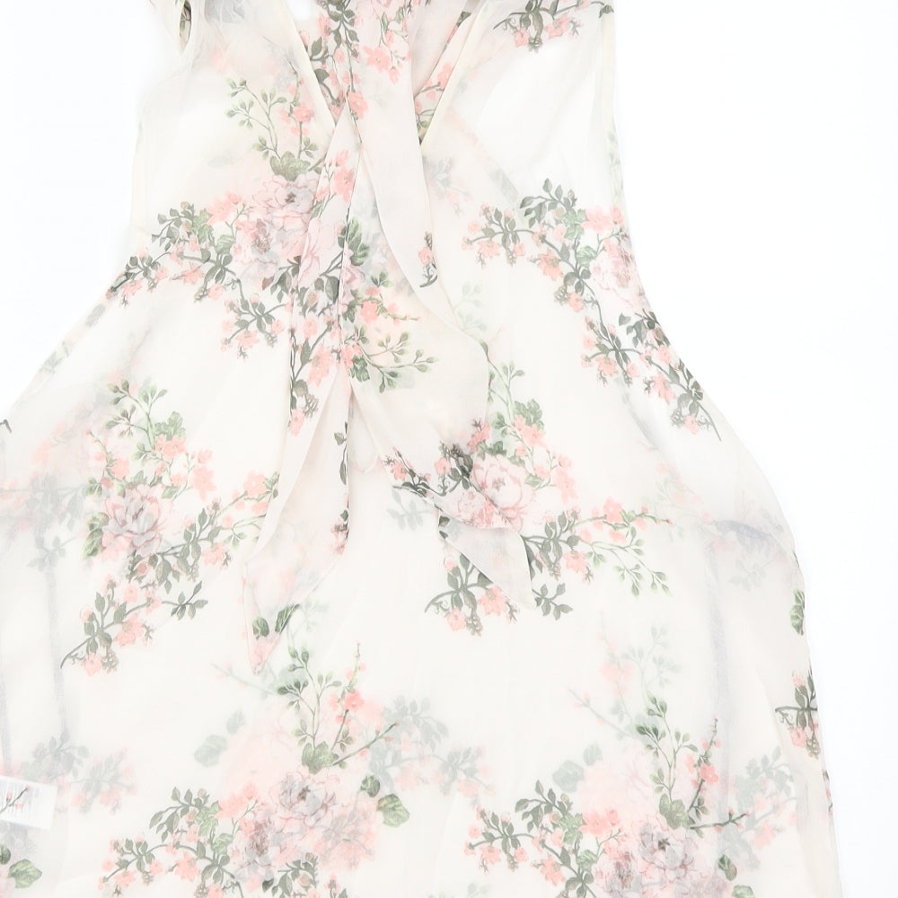FOREVER 21 Womens Ivory Floral  Tunic Blouse Size M