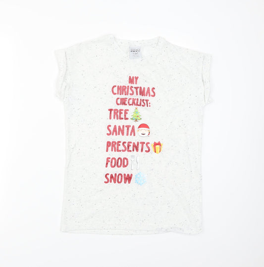 Preworn Boys Grey   Basic T-Shirt Size 12-13 Years  - christmas