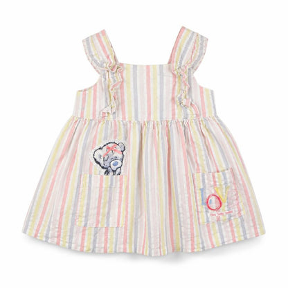 Front view of F&F girls’ multicoloured striped, size 3-6, months