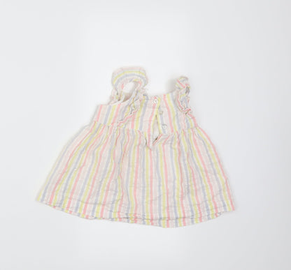 Back view of F&F girls’ multicoloured striped, size 3-6, months