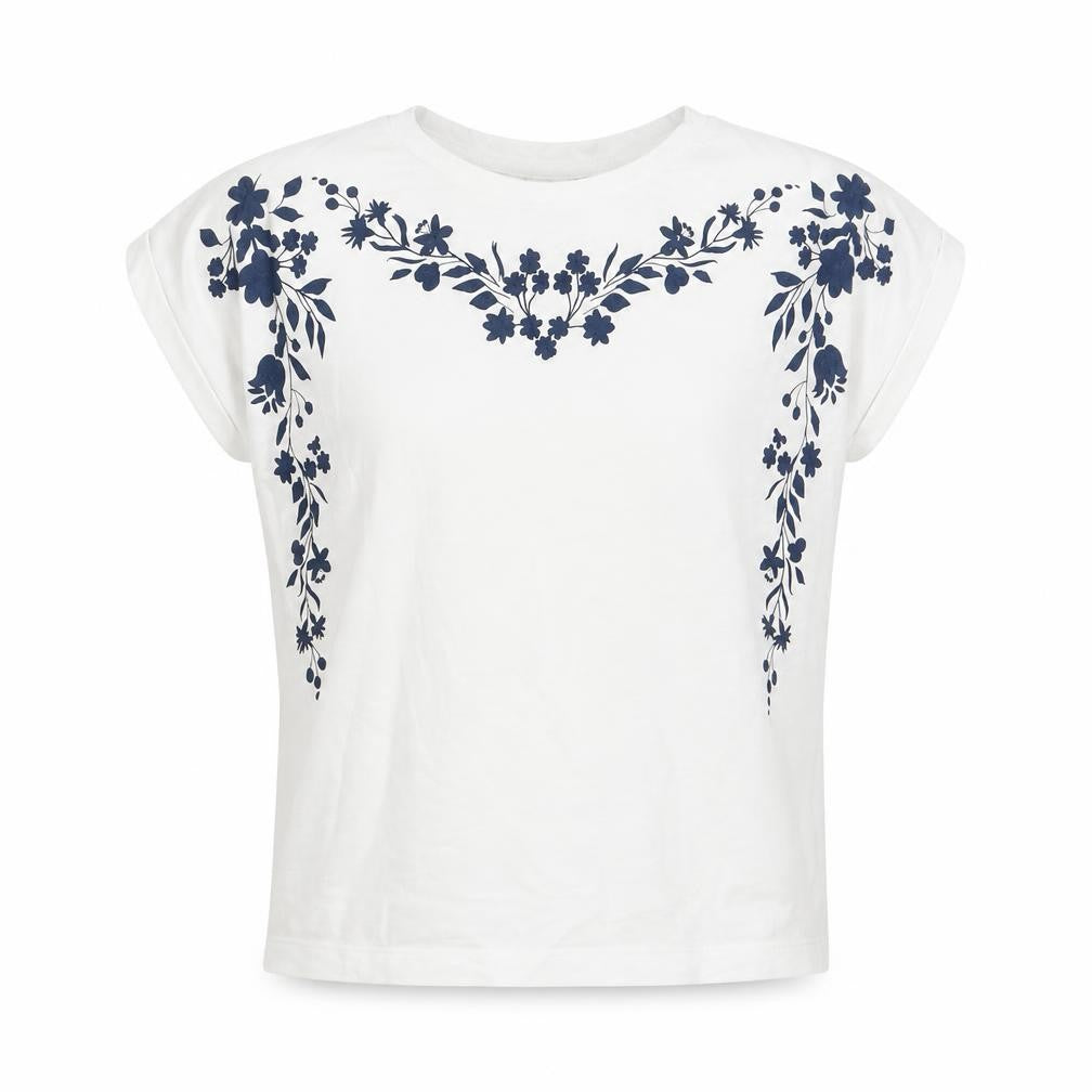 Outfitters Girls White Fair Isle  Basic T-Shirt Size 10 Years
