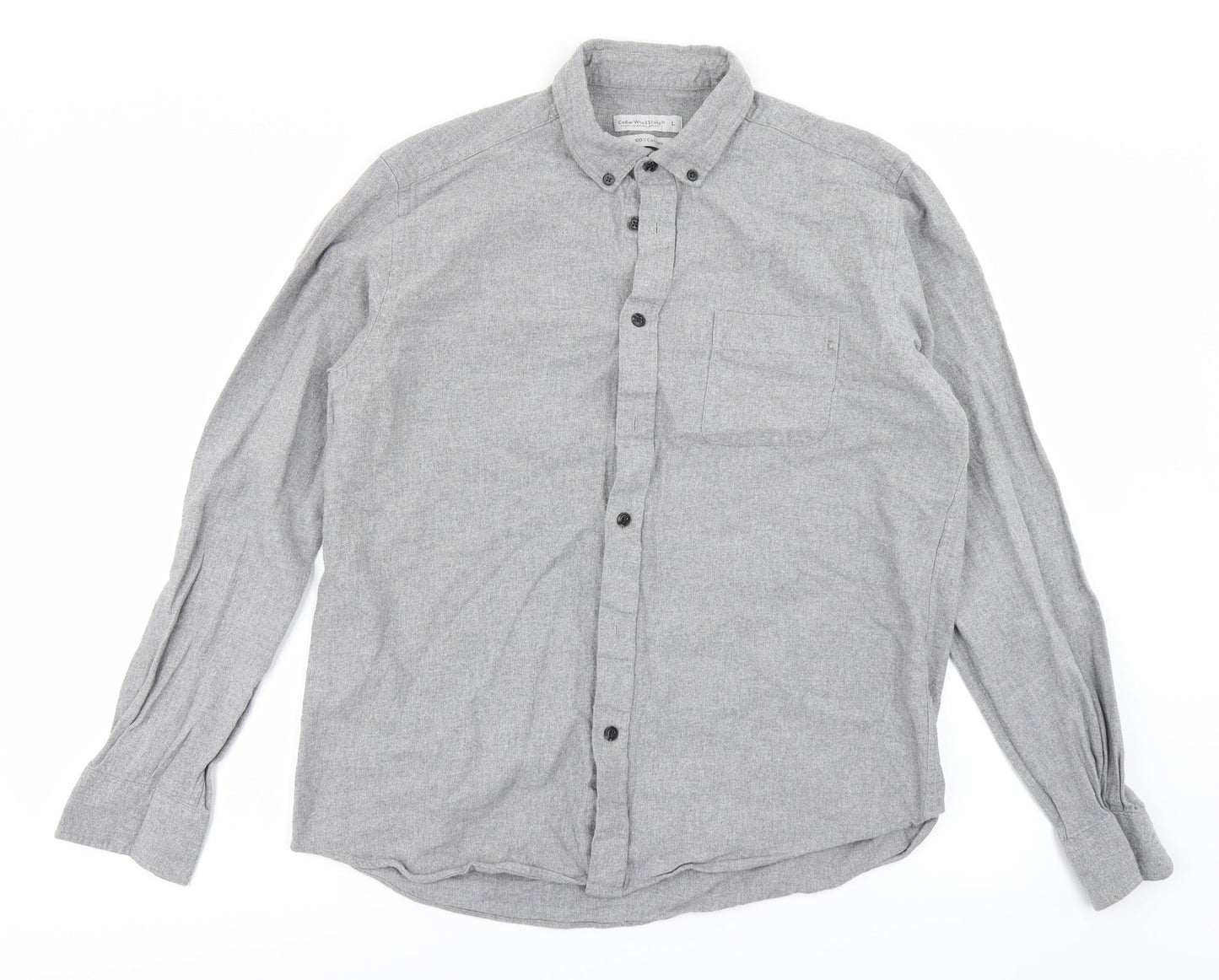Cedar Wood State Mens Grey    Button-Up Size L