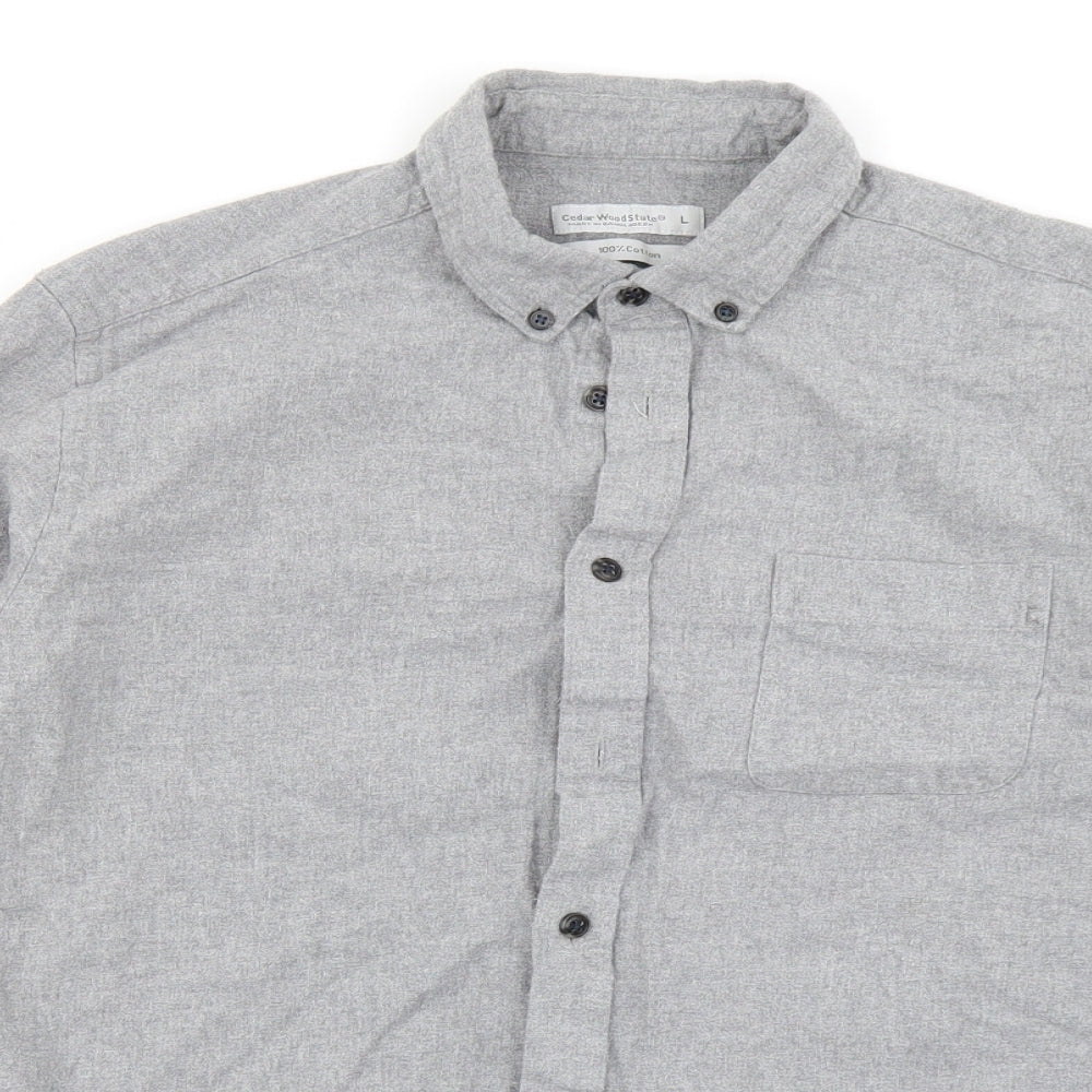 Cedar Wood State Mens Grey    Button-Up Size L
