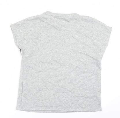 Back view of Jeff & Co women’s grey basic t-shirt, size UK 10