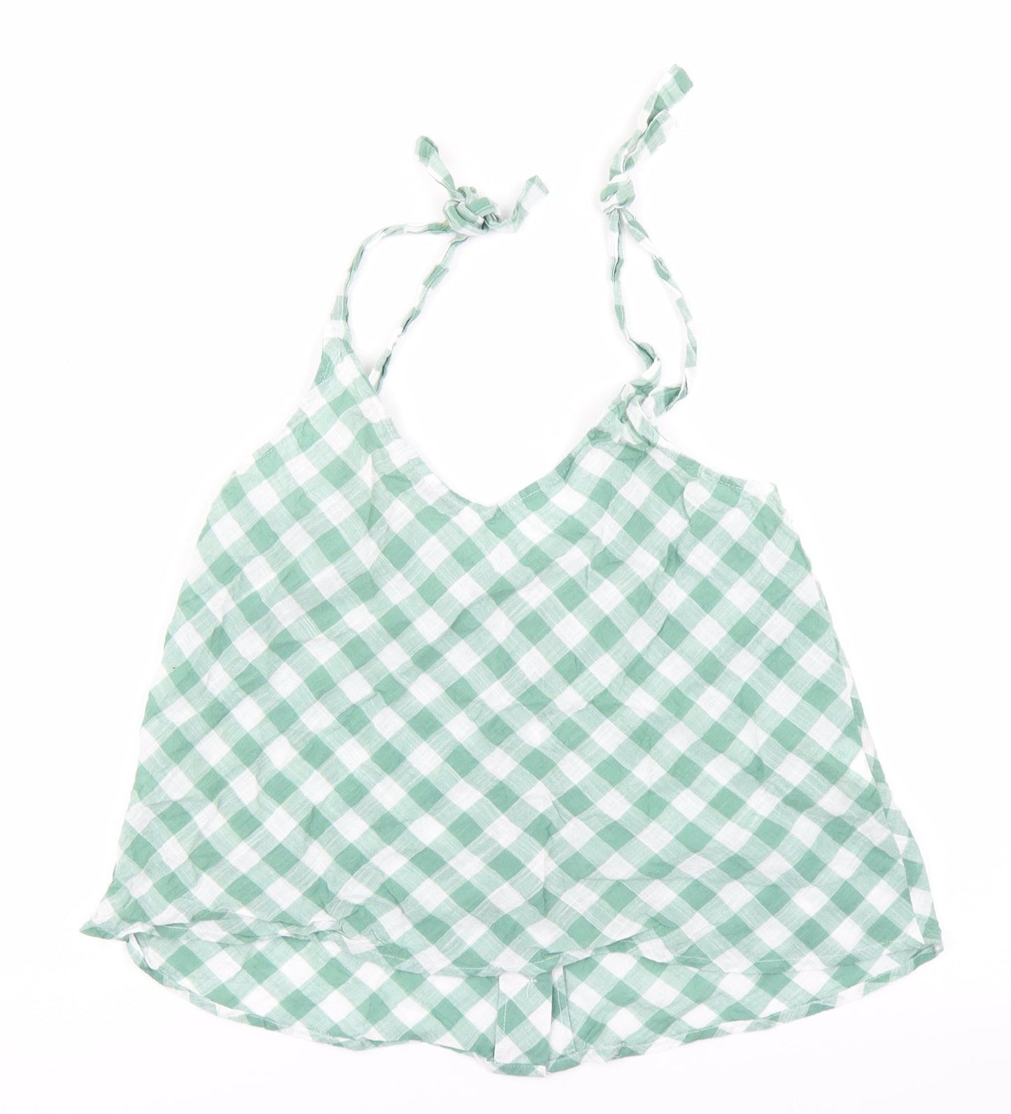 MNG Womens Green Check  Camisole Blouse Size S