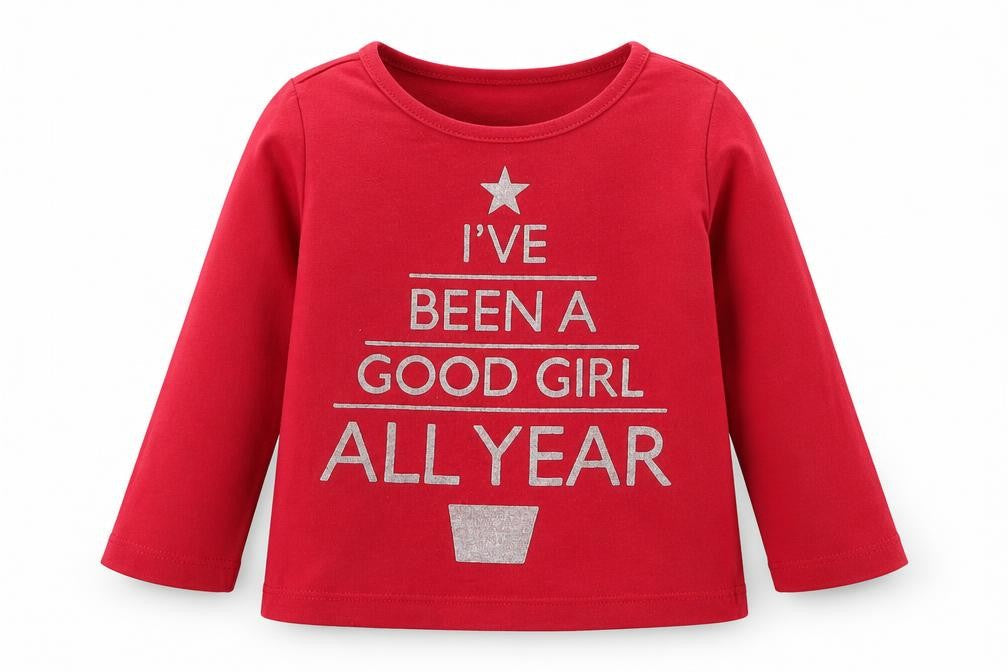 e-vie angel Girls Red   Basic T-Shirt Size 12-18 Months  - Christmas Tshirt