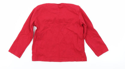 Back view of e-vie angel girls’ red basic t-shirt, size 12-18, months - christmas tshirt