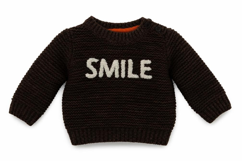 Nutmeg Baby Brown   Pullover Jumper Size 0-3 Months  - SMILE