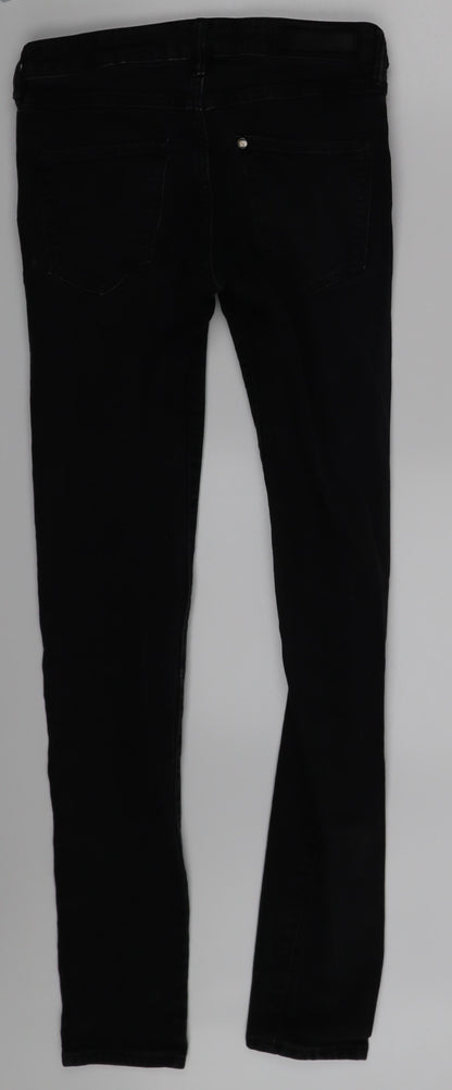 Back view of Denim & Co. Grey Denim Skinny Jeans One Size